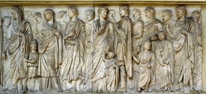 Procession, sydvæggen af Ara Pacis (marmor)